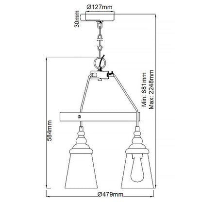 Generation Lighting (Feiss) Loras 3-Light Chrome Seeded Glass Wagon Wheel Chandelier