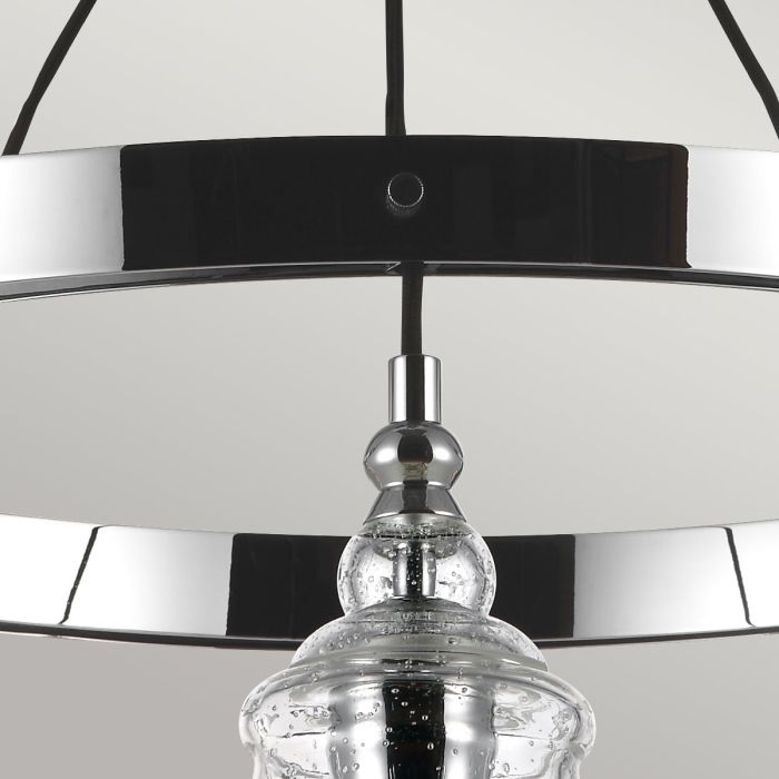 Generation Lighting (Feiss) Loras 5-Light Chrome Seeded Glass Wagon Wheel Chandelier