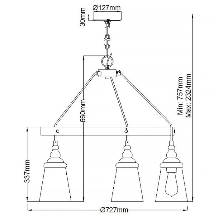 Generation Lighting (Feiss) Loras 5-Light Chrome Seeded Glass Wagon Wheel Chandelier