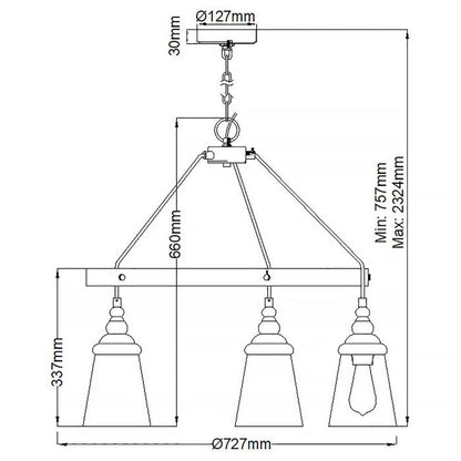 Generation Lighting (Feiss) Loras 5-Light Chrome Seeded Glass Wagon Wheel Chandelier