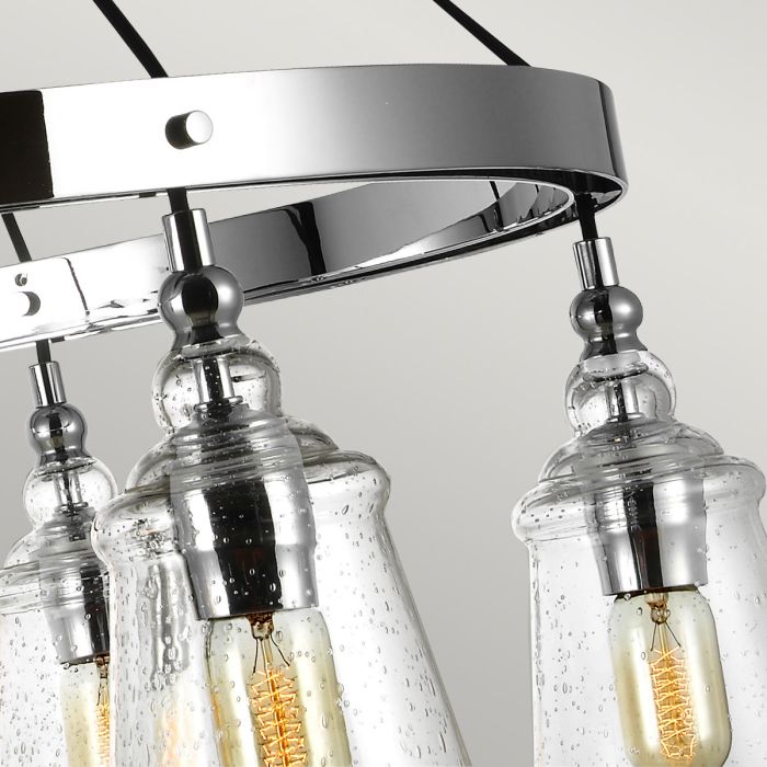 Generation Lighting (Feiss) Loras 6-Light Chrome Seeded Glass Wagon Wheel Chandelier
