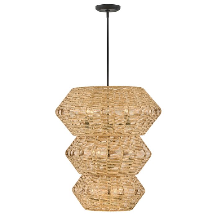Hinkley Luca 10-Light Black/Camel Multi-Tier Modern Chandelier