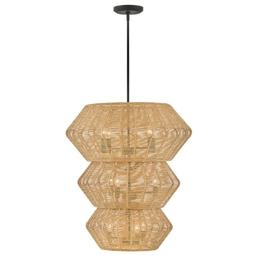 Hinkley Luca 10-Light Black/Camel Multi-Tier Modern Chandelier