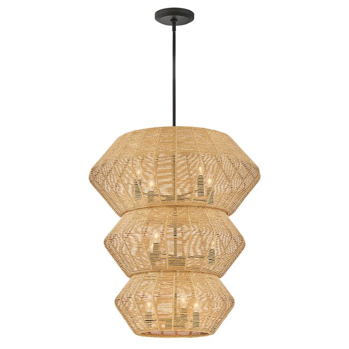 Hinkley Luca 10-Light Black/Camel Multi-Tier Modern Chandelier