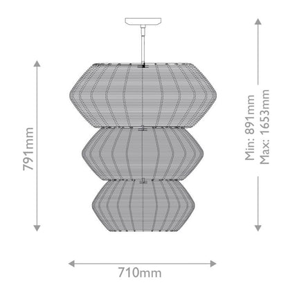 Hinkley Luca 10-Light Black/Camel Multi-Tier Modern Chandelier