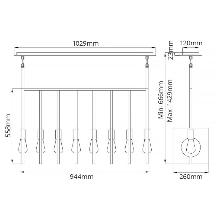 Lisa McDennon by Hinkley Ludlow 8-Light Brushed Graphite Island Chandelier
