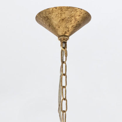 Quintiesse Meridian 9-Light Distressed Gold & Smoked Glass Pendant Chandelier