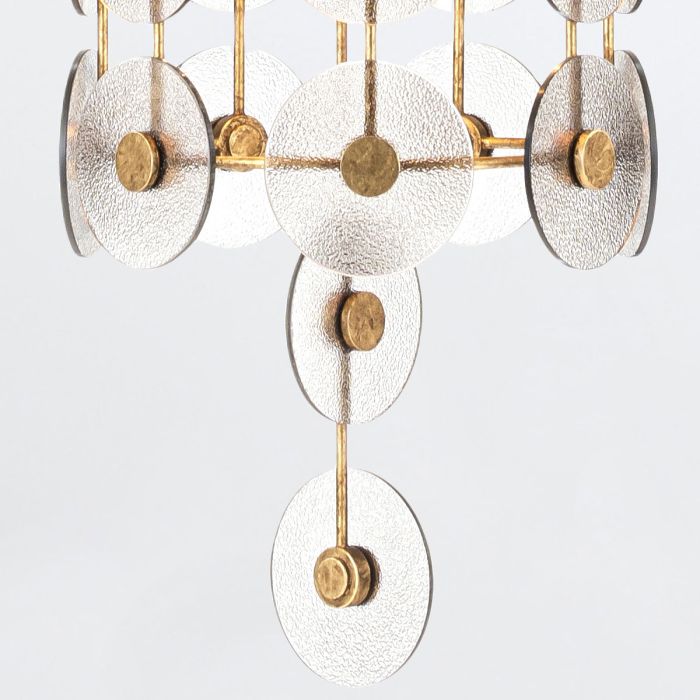 Quintiesse Meridian 9-Light Distressed Gold & Smoked Glass Pendant Chandelier