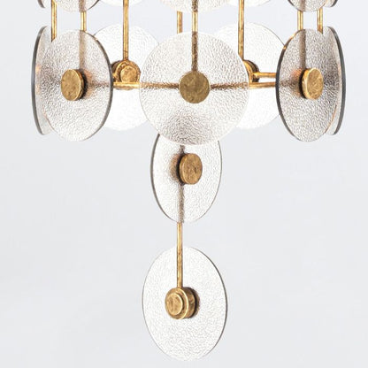 Quintiesse Meridian 9-Light Distressed Gold & Smoked Glass Pendant Chandelier