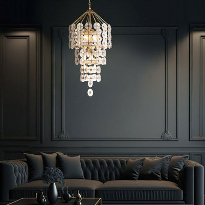 Quintiesse Meridian 9-Light Distressed Gold & Smoked Glass Pendant Chandelier