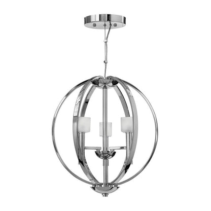 Hinkley Mondo 3-Light Polished Chrome Frosted Glass Globe Chandelier