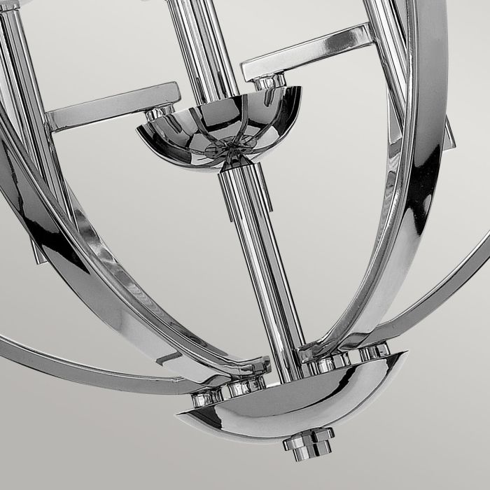 Hinkley Mondo 3-Light Polished Chrome Frosted Glass Globe Chandelier