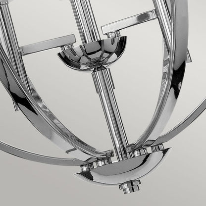 Hinkley Mondo 3-Light Polished Chrome Frosted Glass Globe Chandelier