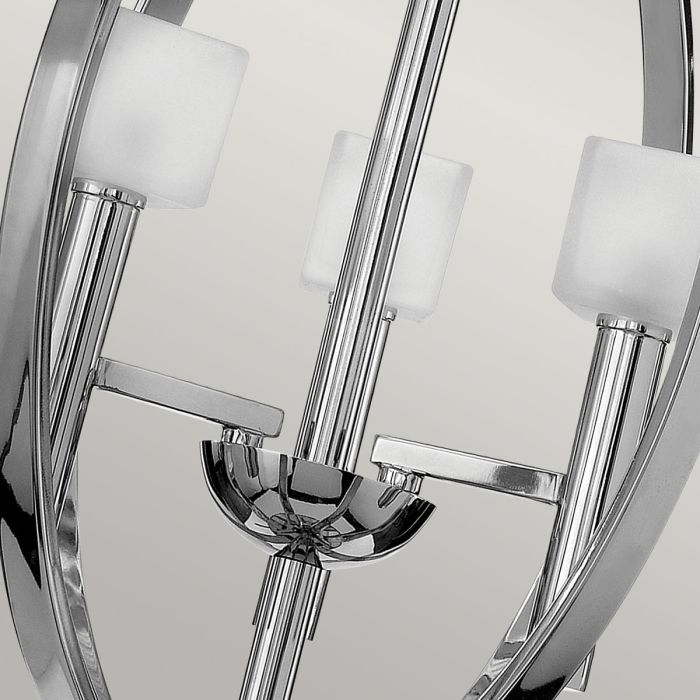 Hinkley Mondo 3-Light Polished Chrome Frosted Glass Globe Chandelier