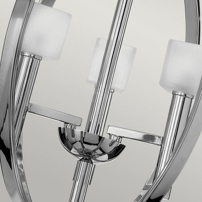 Hinkley Mondo 3-Light Polished Chrome Frosted Glass Globe Chandelier
