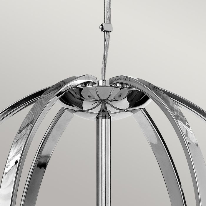 Hinkley Mondo 3-Light Polished Chrome Frosted Glass Globe Chandelier