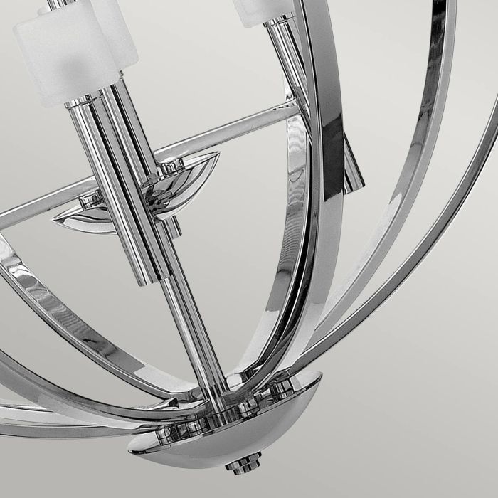 Hinkley Mondo 8-Light Polished Chrome Frosted Glass Globe Chandelier