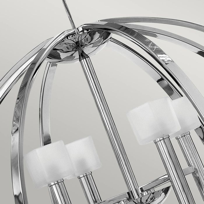Hinkley Mondo 8-Light Polished Chrome Frosted Glass Globe Chandelier