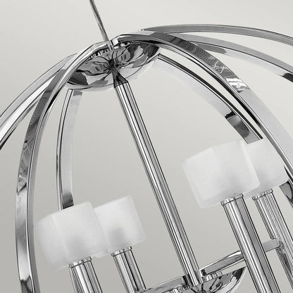 Hinkley Mondo 8-Light Polished Chrome Frosted Glass Globe Chandelier