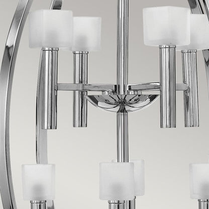 Hinkley Mondo 8-Light Polished Chrome Frosted Glass Globe Chandelier