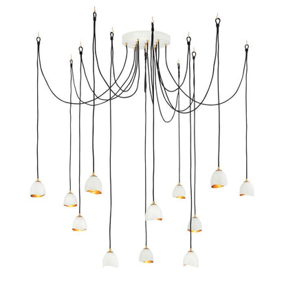 Lisa McDennon by Hinkley Nula 12-Light Shell White & Luxe Gold Modern Pendant Chandelier