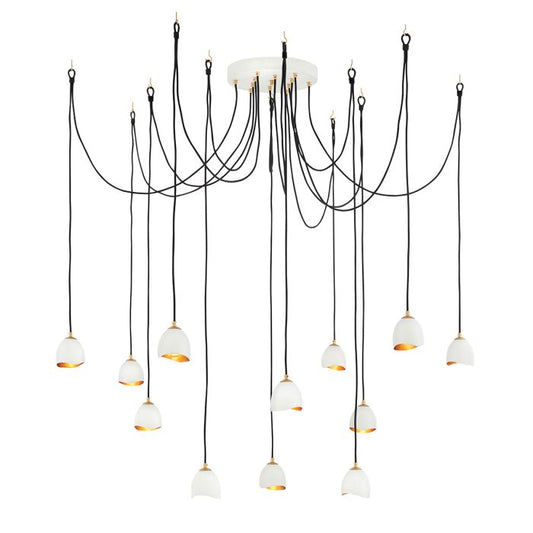 Lisa McDennon by Hinkley Nula 12-Light Shell White & Luxe Gold Modern Pendant Chandelier