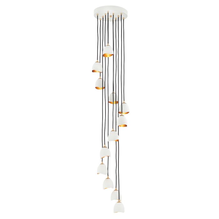 Lisa McDennon by Hinkley Nula 12-Light Shell White & Luxe Gold Modern Pendant Chandelier
