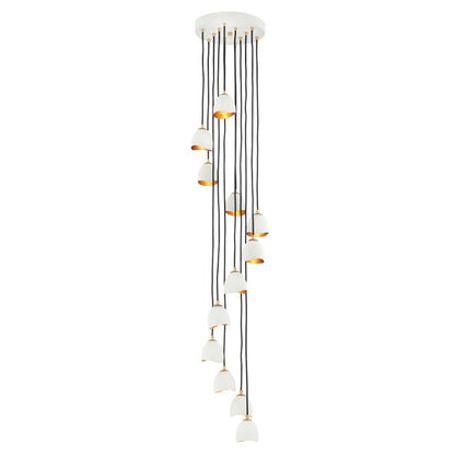 Lisa McDennon by Hinkley Nula 12-Light Shell White & Luxe Gold Modern Pendant Chandelier