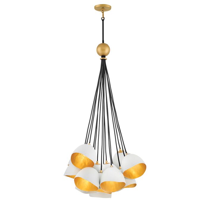 Lisa McDennon by Hinkley Nula 15-Light Shell White & Luxe Gold Modern Pendant Chandelier