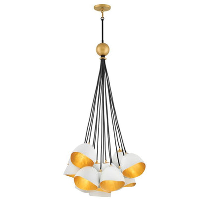 Lisa McDennon by Hinkley Nula 15-Light Shell White & Luxe Gold Modern Pendant Chandelier