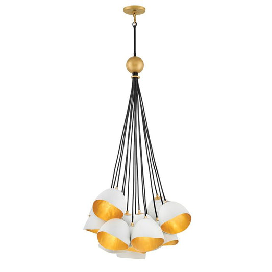 Lisa McDennon by Hinkley Nula 15-Light Shell White & Luxe Gold Modern Pendant Chandelier