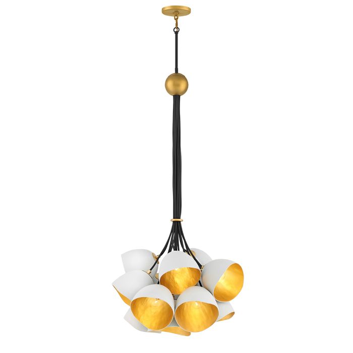 Lisa McDennon by Hinkley Nula 15-Light Shell White & Luxe Gold Modern Pendant Chandelier