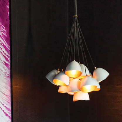 Lisa McDennon by Hinkley Nula 15-Light Shell White & Luxe Gold Modern Pendant Chandelier