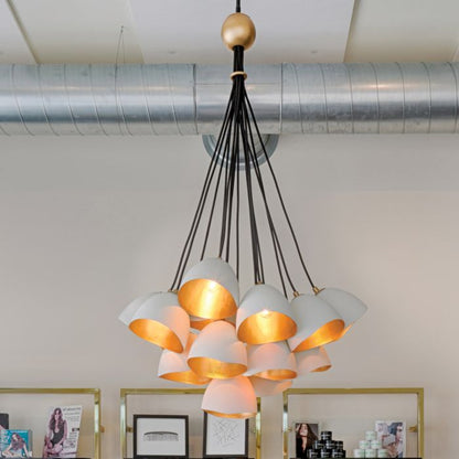 Lisa McDennon by Hinkley Nula 15-Light Shell White & Luxe Gold Modern Pendant Chandelier
