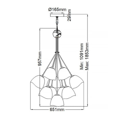 Lisa McDennon by Hinkley Nula 15-Light Shell White & Luxe Gold Modern Pendant Chandelier
