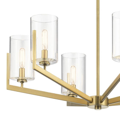 Kichler Nye 6-Light Brushed Natural Brass Glass Chandelier