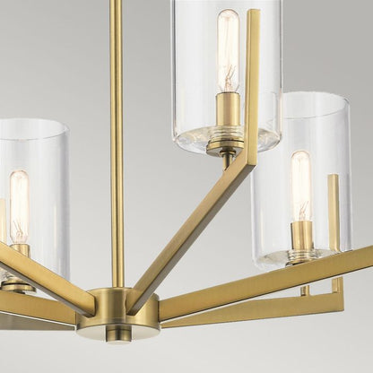 Kichler Nye 6-Light Brushed Natural Brass Glass Chandelier