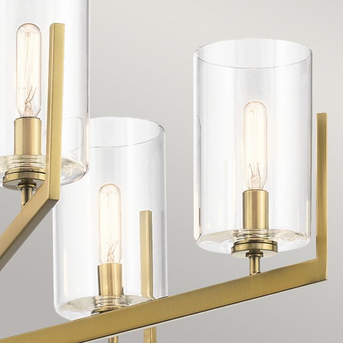 Kichler Nye 6-Light Brushed Natural Brass Glass Chandelier