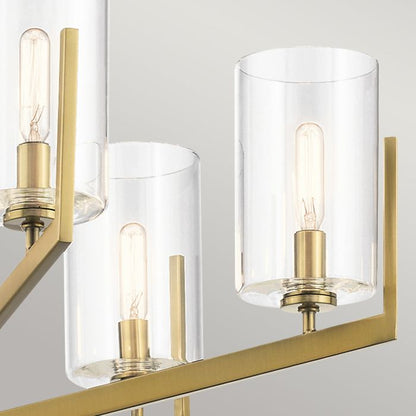 Kichler Nye 6-Light Brushed Natural Brass Glass Chandelier