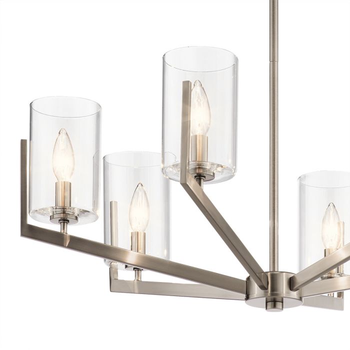 Kichler Nye 6-Light Classic Pewter Glass Chandelier
