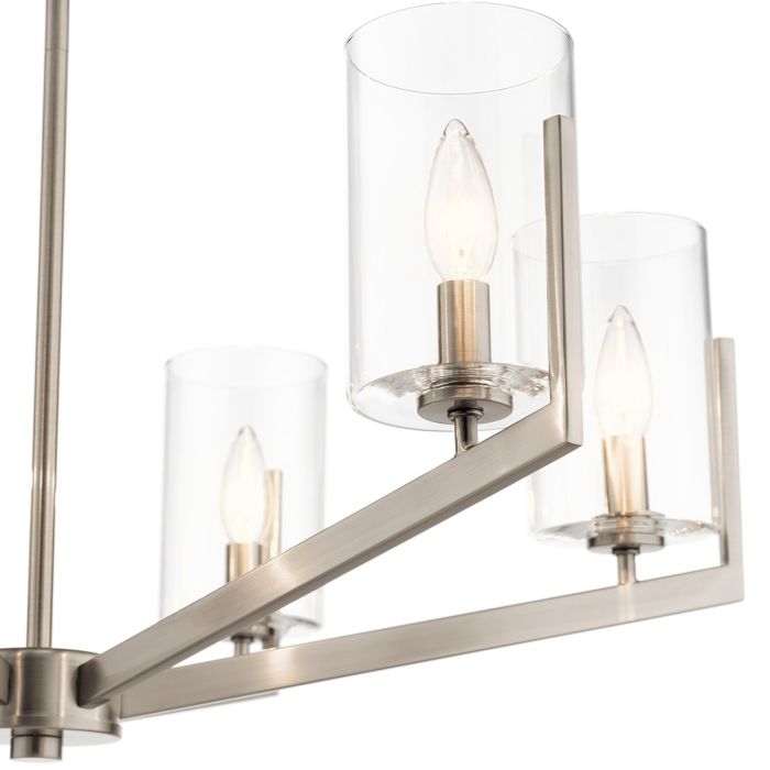 Kichler Nye 6-Light Classic Pewter Glass Chandelier