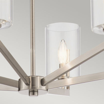Kichler Nye 6-Light Classic Pewter Glass Chandelier