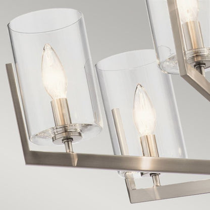 Kichler Nye 6-Light Classic Pewter Glass Chandelier