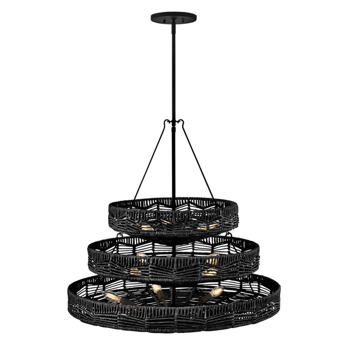 Hinkley Ophelia 13-Light Black Multi-Tier Modern Chandelier