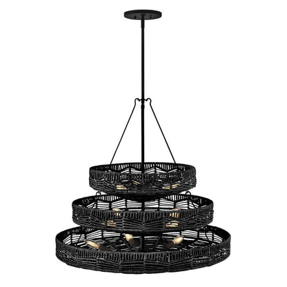 Hinkley Ophelia 13-Light Black Multi-Tier Modern Chandelier