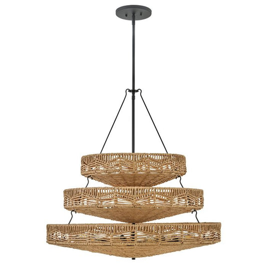 Hinkley Ophelia 13-Light Black/Camel Multi-Tier Modern Chandelier