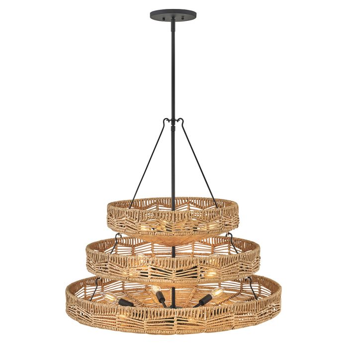 Hinkley Ophelia 13-Light Black/Camel Multi-Tier Modern Chandelier