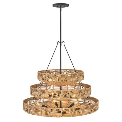 Hinkley Ophelia 13-Light Black/Camel Multi-Tier Modern Chandelier