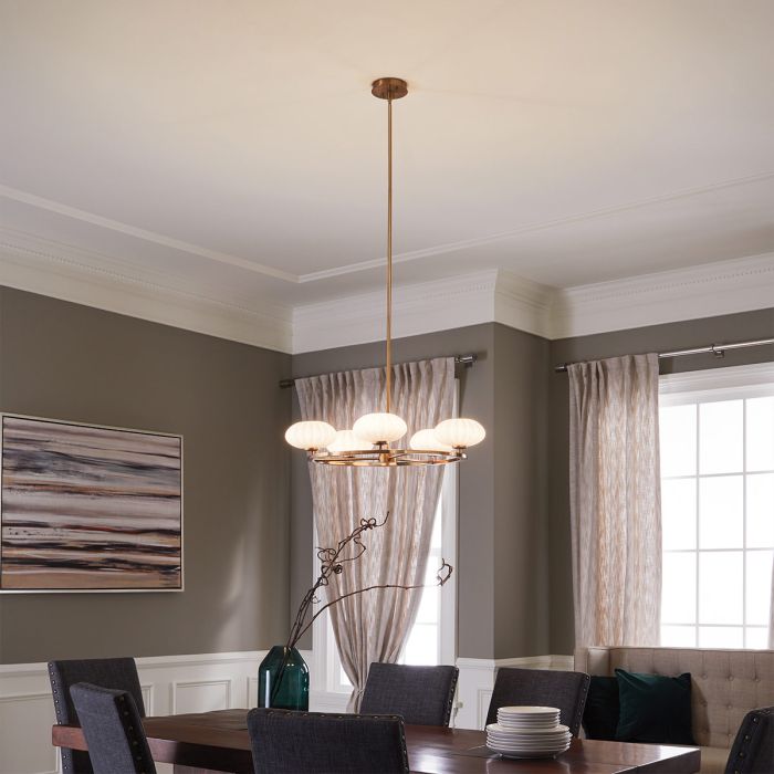 Kichler Pim 5-Light Fox Gold Modern Chandelier
