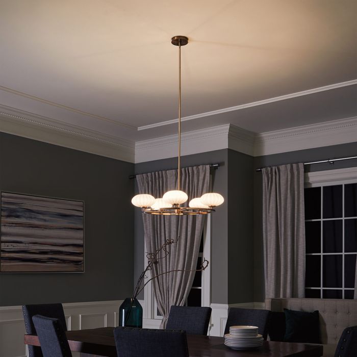 Kichler Pim 5-Light Fox Gold Modern Chandelier